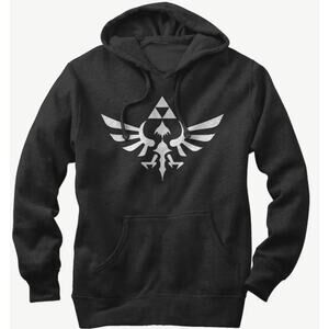 Y2K Black Long Sleeved Nintendo Zelda Hoodie Jersey 2XL Label Measures 46" Chest